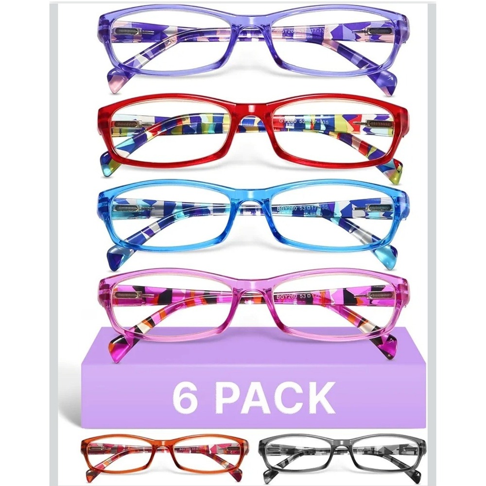 6 Pk‎ Reading Glasses for Women Blue Light Blocking Fashion Readers 1.25